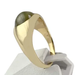 Bague d'occasion or 750 jaune chrysobéryl oeil de chat