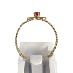 Bague d'occasion or 750 jaune coeur rubis synthetique