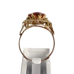 Bague d'occasion or 750 jaune corindon synthétique orange