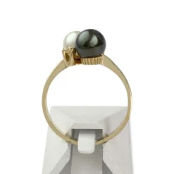 Bague d'occasion or 750 jaune diamants perles de culture