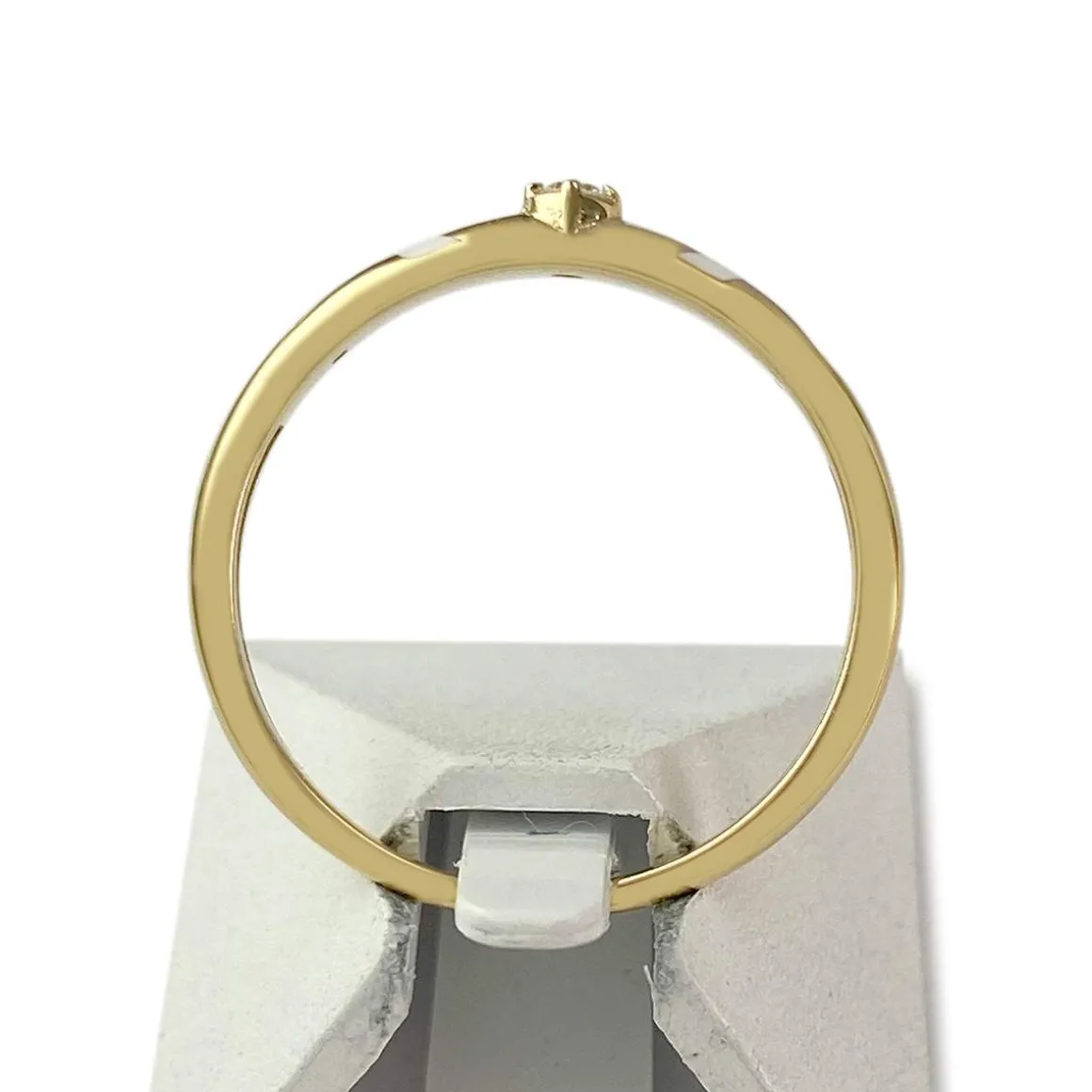 Bague d'occasion or 750 jaune diamant synthetique