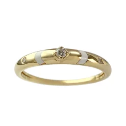 Bague d'occasion or 750 jaune diamant synthetique