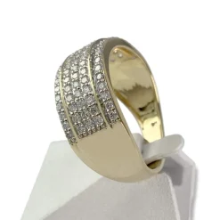 Bague d'occasion or 750 jaune diamant synthetique