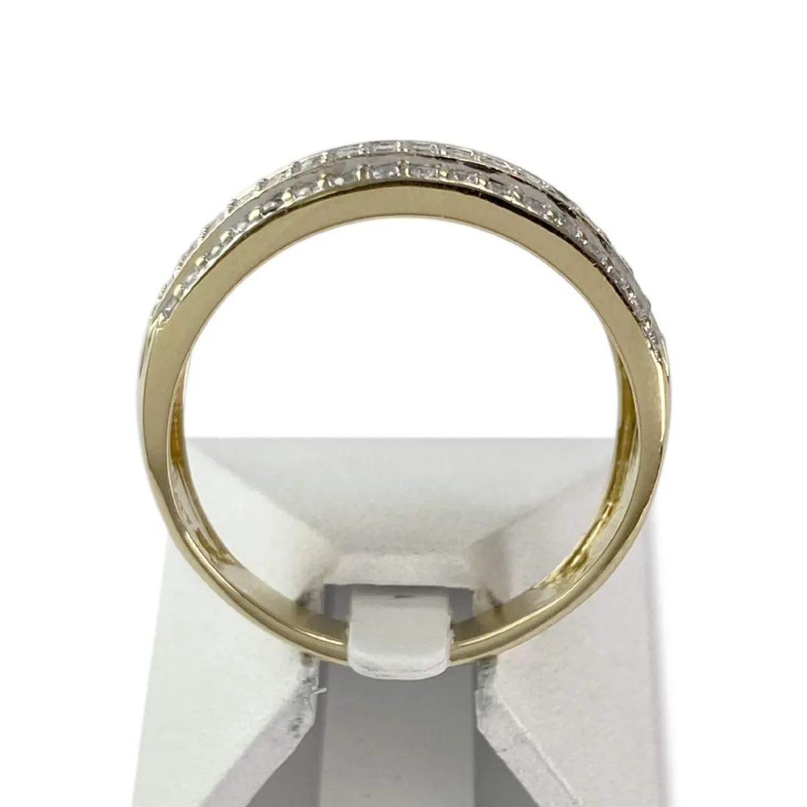 Bague d'occasion or 750 jaune diamant synthetique