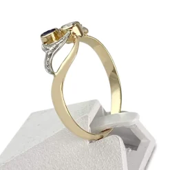 Bague d'occasion or 750 jaune diamant saphir