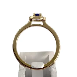 Bague d'occasion or 750 jaune diamants saphir