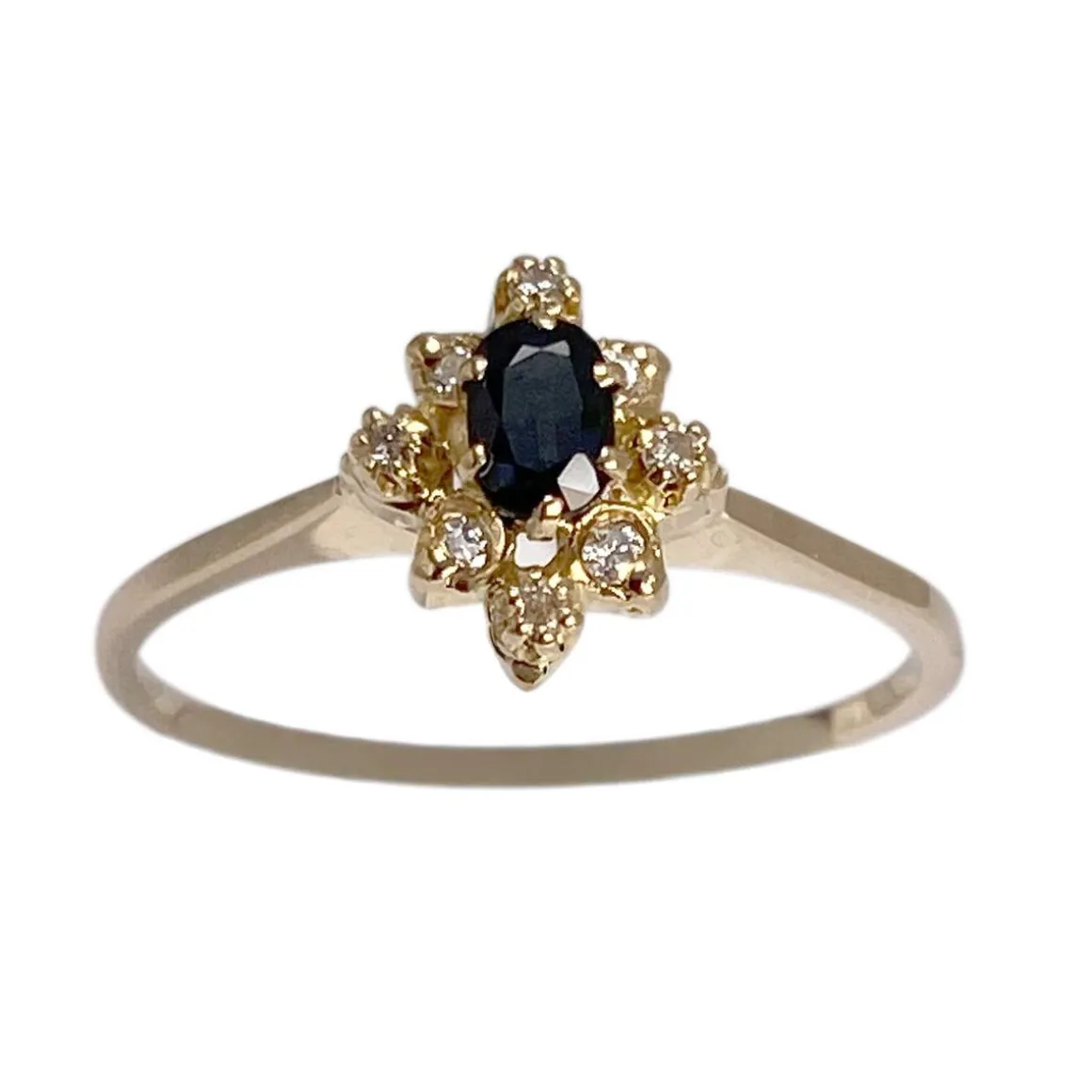 Bague d'occasion or 750 jaune diamant saphir