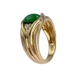 Bague d'occasion or 750 jaune diamant jade