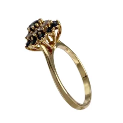 Bague d'occasion or 750 jaune diamants saphirs