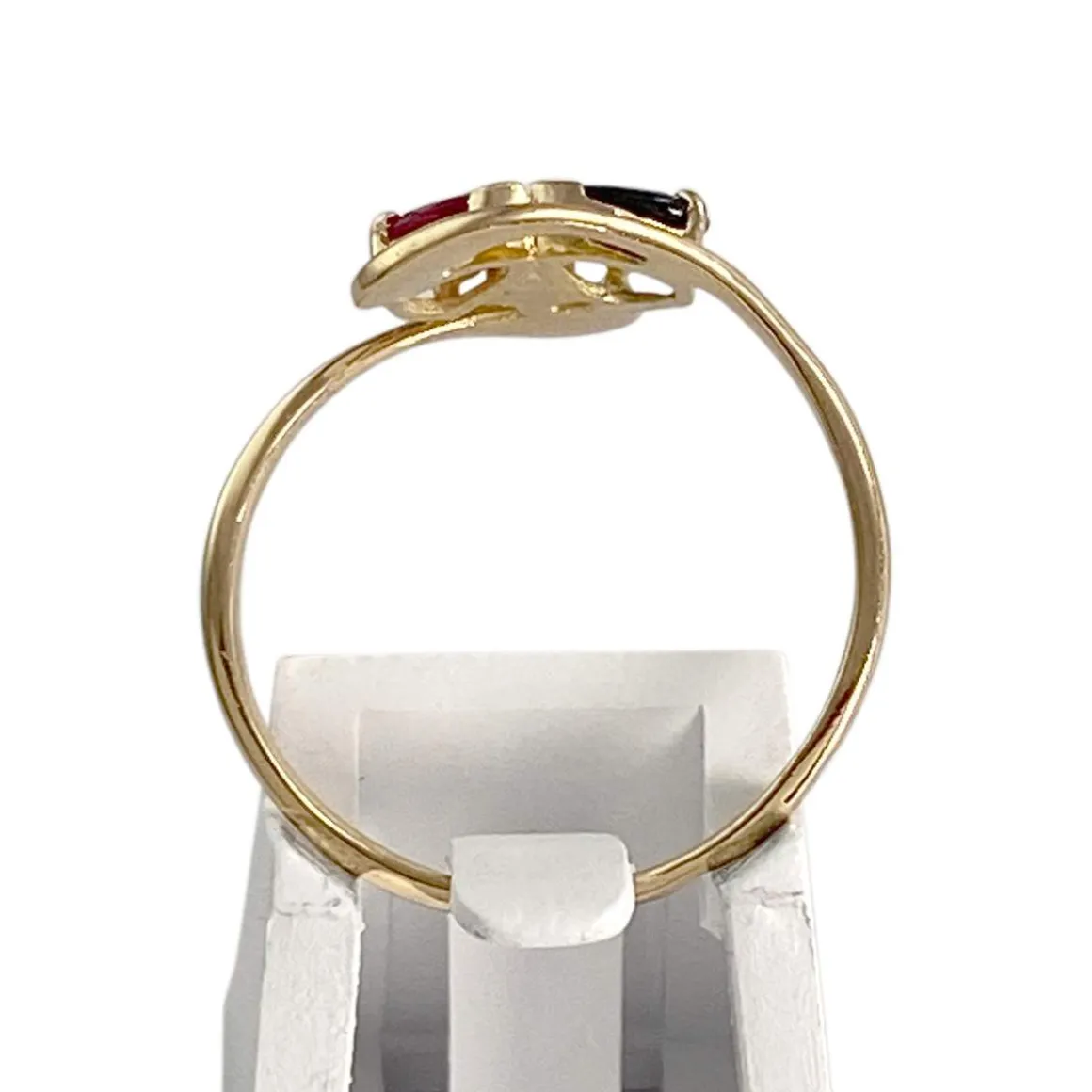 Bague d'occasion or 750 jaune diamant rubis saphir