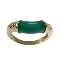 Bague d'occasion or 750 jaune diamants agate