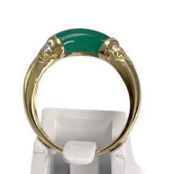 Bague d'occasion or 750 jaune diamants agate