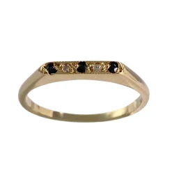 Bague d'occasion or 750 jaune diamants saphirs