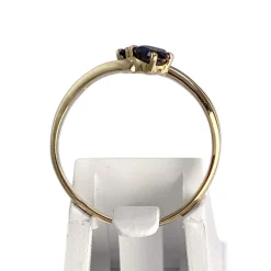 Bague d'occasion or 750 jaune diamant saphir