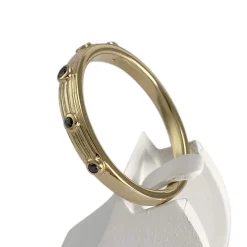 Bague d'occasion or 750 jaune diamants noirs traités