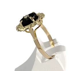 Bague d'occasion or 750 jaune diamant onyx