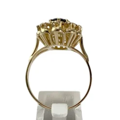 Bague d'occasion or 750 jaune diamant saphir