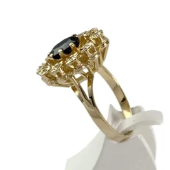 Bague d'occasion or 750 jaune diamant saphir