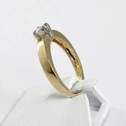 Bague d'occasion or 750 jaune et diamant
