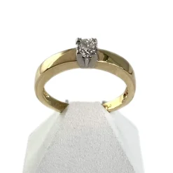 Bague d'occasion or 750 jaune et diamant