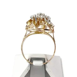 Bague d'occasion or 750 jaune et rhodié zirconias