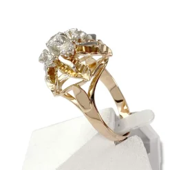 Bague d'occasion or 750 jaune et rhodié zirconias