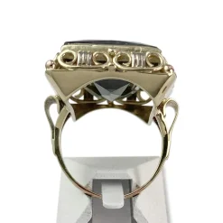 Bague d'occasion or 585 jaune floral spinelle synthétique