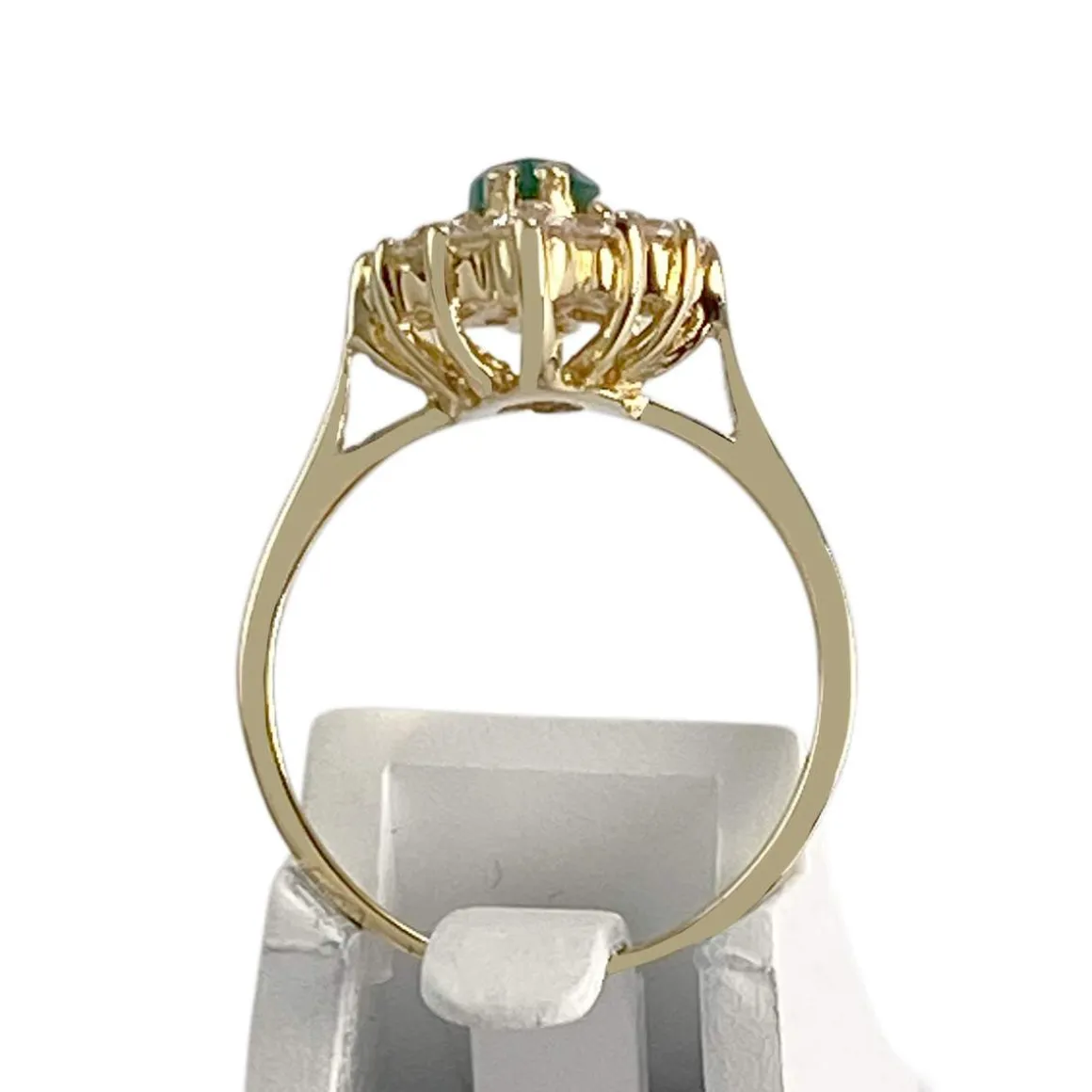 Bague d'occasion or 750 jaune marquise agate zirconias