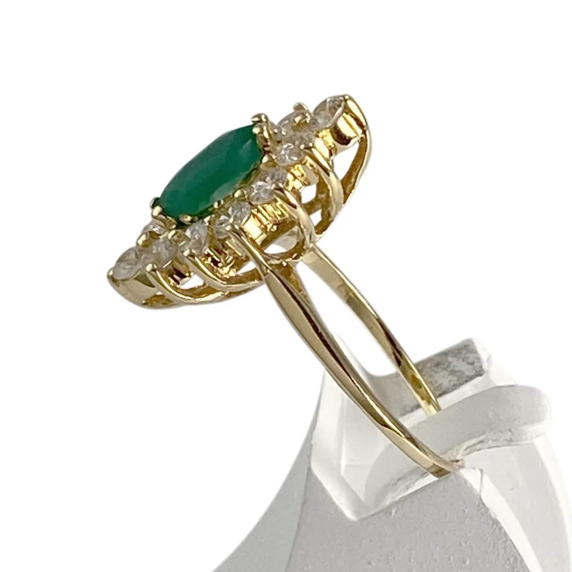 Bague d'occasion or 750 jaune marquise agate zirconias