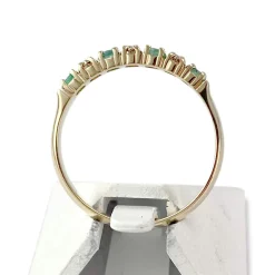 Bague d'occasion or 750 jaune émeraudes diamants