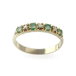 Bague d'occasion or 750 jaune émeraudes diamants