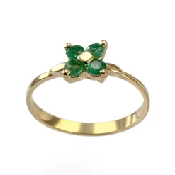 Bague d'occasion or 750 jaune émeraudes