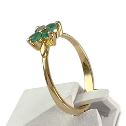Bague d'occasion or 750 jaune émeraudes