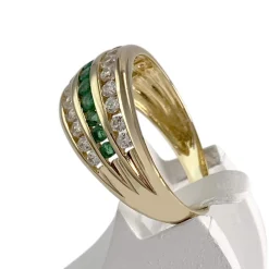Bague d'occasion or 750 jaune émeraudes zirconias