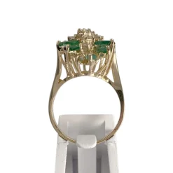 Bague d'occasion or 585 jaune émeraudes, diamants