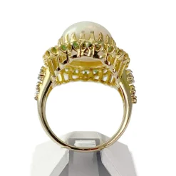Bague d'occasion or 750 jaune opale tsavorite diamants