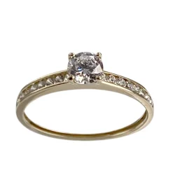Bague d'occasion or 375 jaune oxydes de zirconiums synthétiques