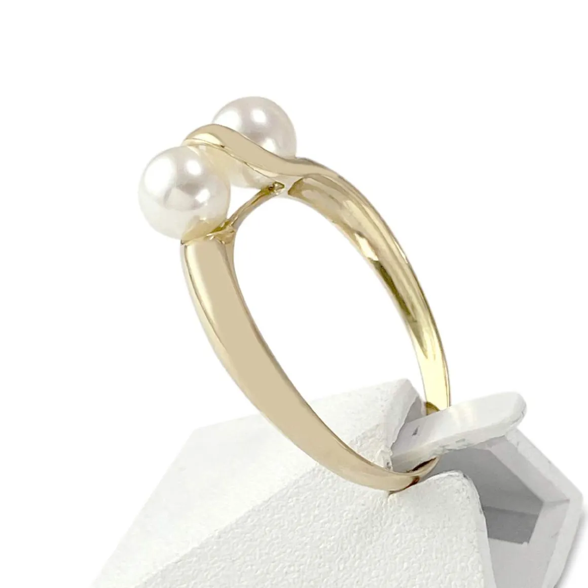 Bague d'occasion or 750 jaune perles de culture