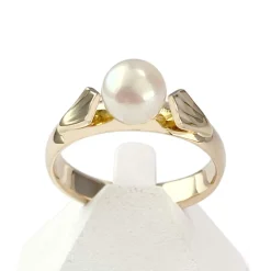 Bague d'occasion or 750 jaune perle de culture