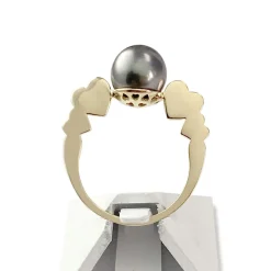 Bague d'occasion or 750 jaune perle de Tahiti 9 mm