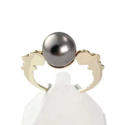 Bague d'occasion or 750 jaune perle de Tahiti 9 mm