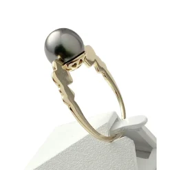 Bague d'occasion or 750 jaune perle de Tahiti 9 mm
