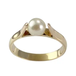 Bague d'occasion or 750 jaune perle de culture