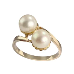 Bague d'occasion or 750 jaune perle de culture