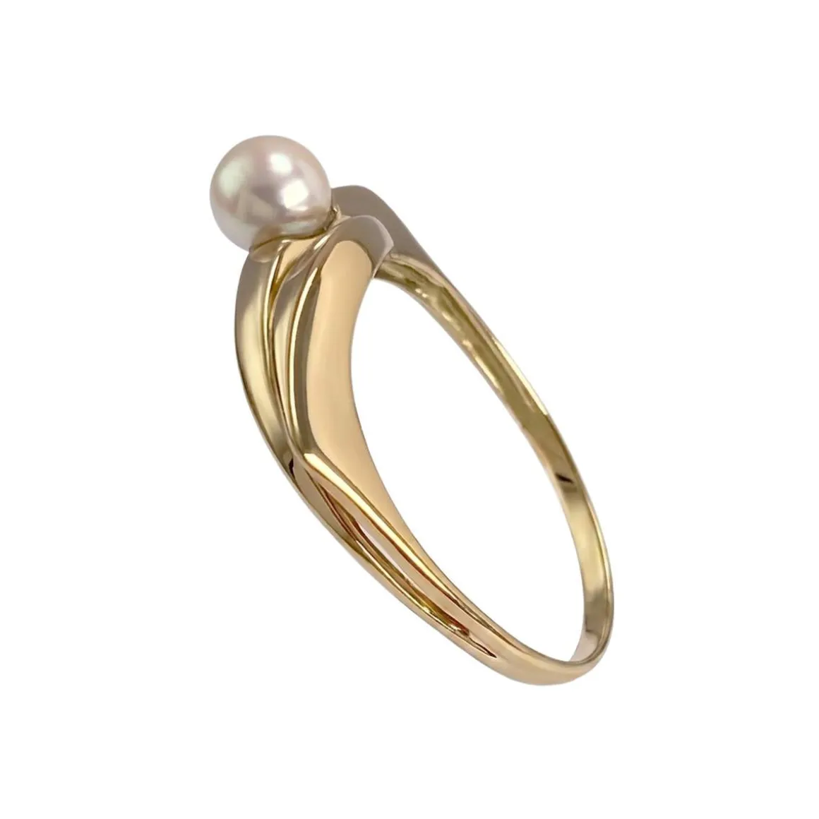 Bague d'occasion or 750 jaune perle de culture