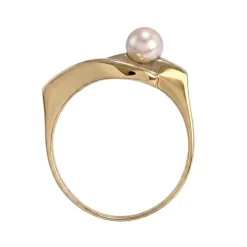 Bague d'occasion or 750 jaune perle de culture