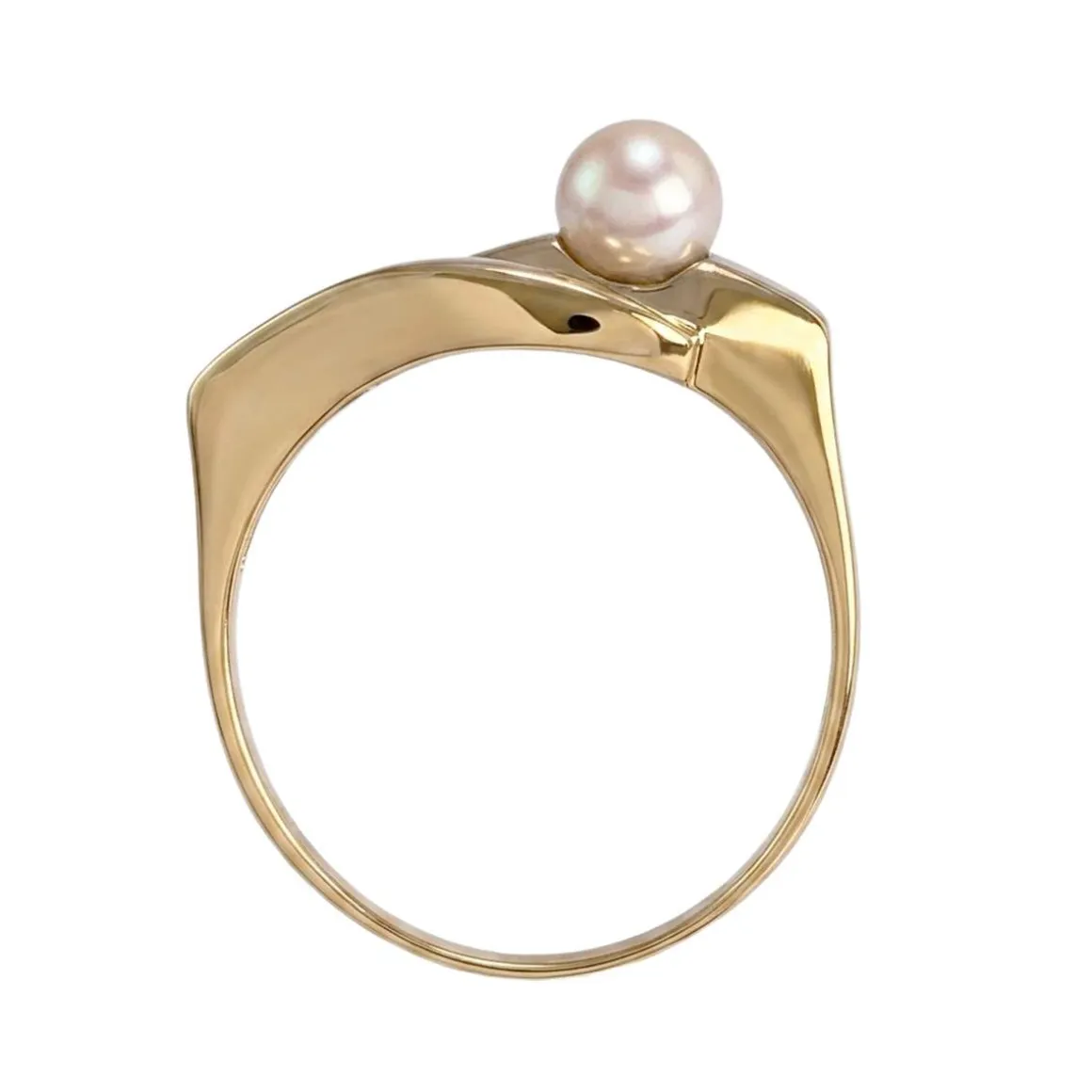 Bague d'occasion or 750 jaune perle de culture