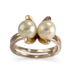 Bague d'occasion or 750 jaune perles de culture