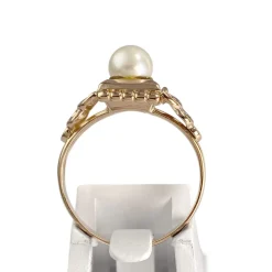 Bague d'occasion or 750 jaune perle de culture