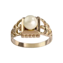 Bague d'occasion or 750 jaune perle de culture